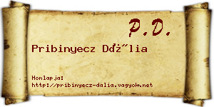 Pribinyecz Dália névjegykártya